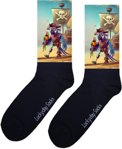 Papegaai - Opkikker - Grappige sokken - Valentijns cadeau - Verjaardag cadeau - Sint cadeau - Leuke sokken - Aparte sokken - Vrolijke sokken - Steampunk - Grappige cadeau - Kerstsokken - Vaderdag - Moederdag - Piraat - Socks maken Happy - 37-44