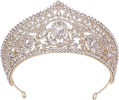 Elegante Kroon Diadeem met Kristallen voor Bruiloft, Gala of Feest