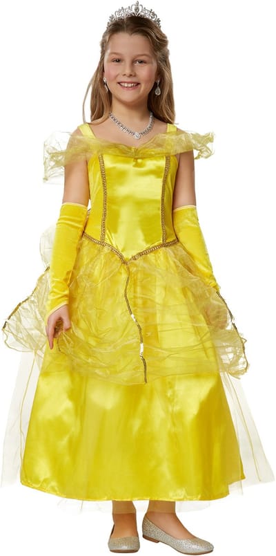 dressforfun - Meisjeskostuum prinses Belle 104 (3-4y) - verkleedkleding kostuum halloween verkleden feestkleding carnavalskleding carnaval feestkledij partykleding - 301731