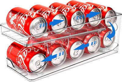 Famanu – Rollende blikjesdispenser voor koelkast en keuken, automatische drankblikjeshouder