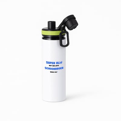 Hacebo® - super blij met een lieve schoonbroer zoals jij waterfles met draaidop groen - Broer - de liefste schoonbroer - verjaardag - cadeautje voor broer - broer artikelen - kado - geschenk - water fles - 850ML