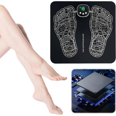 Voetmassage Mat Verbeter Bloedcirculatie Draagbaar Voetmassage Tool Elektrische Spierstimulatie Massage Mat voor Neuropathie black