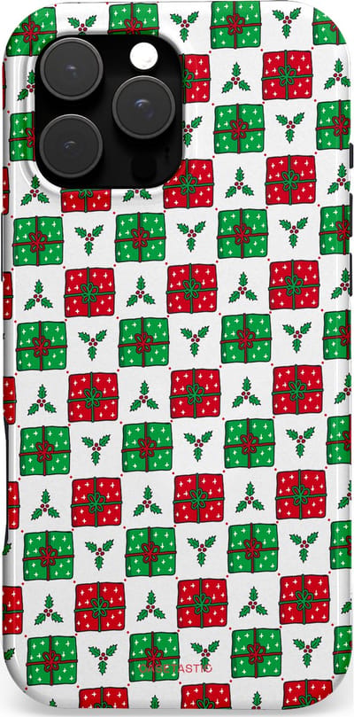 Casetastic Hoesje Geschikt voor Apple iPhone 16 Pro Max Magsafe - Stijlvolle Beschermende Duo-layer Case - Rood Groene Kerst Kadootjes