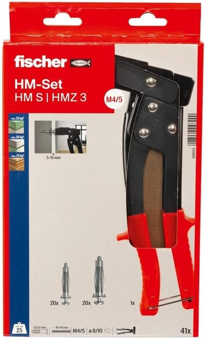 Set tang en 40 metalen pluggen voor holle constructies - betrouwbare bevestiging zonder merknaam