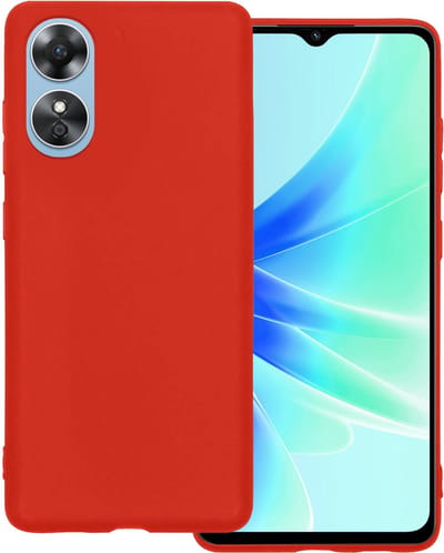 Hoesje Geschikt voor OPPO A17 - Sterk & Shockproof - Hoes Cover - Siliconen Case - Rood