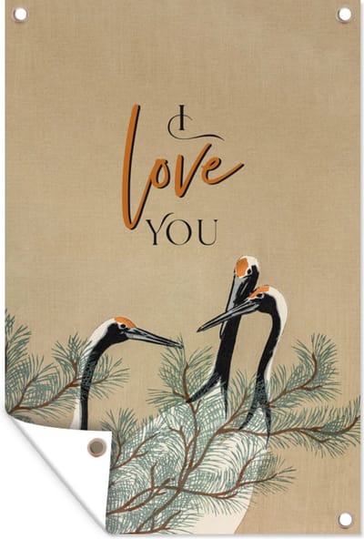 Muurdecoratie Ik hou van jou - Quotes - Spreuken - I love you - Relatie - 120x180 cm - Tuinposter - Tuindoek