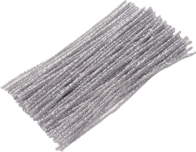 Colorations zilverkleurig metallic chenilledraad knutselmateriaal 100 stuks.