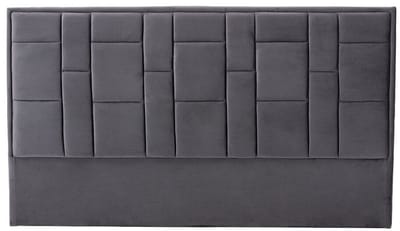 Vente-unique Hoofdbord 180 cm - Fluweel - Donkergrijs - HERMINE