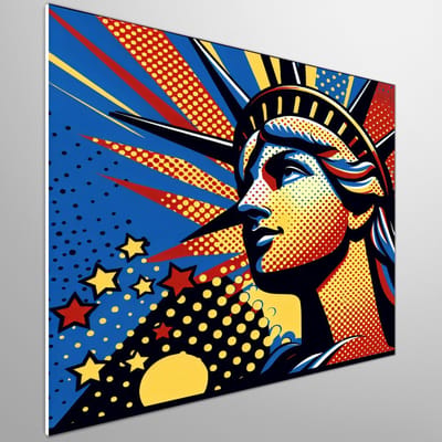 Pop art relief schilderij | Retro pop reliëf: een levendige, moderne interpretatie van kunst | Kunst - 80x80 centimeter op Forex | Foto op Forex