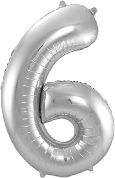 Cijfer Ballonnen Ballon Cijfer 6 Verjaardag Versiering Feest Helium Ballonnen Cijferballon Folieballon Zilver Xl Formaat