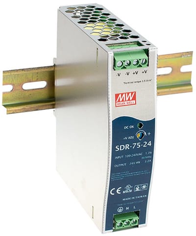Mean Well SDR-75-48 DIN-rail netvoeding 48 V/DC 1.6 A 76 W Aantal uitgangen: 1 x Inhoud: 1 stuk(s)
