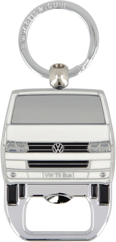 BRISA VW Collection - Volkswagen sleutelhanger accessoire sleutelhanger met bierflesopener in T5 Bulli Bus design (blauw)