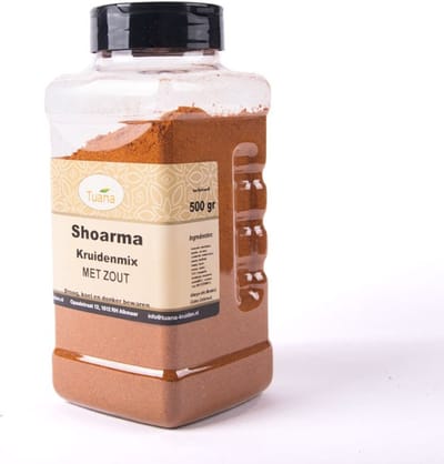 Tuana Kruiden - Shoarma Kruiden Zonder Zout - Strooibus 450 Gram - GP-S-0009