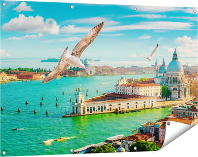 Gards Tuinposter Veneti� Stad vanuit Boven - 120x80 cm - Tuindoek - Tuindecoratie - Wanddecoratie buiten - Tuinschilderij
