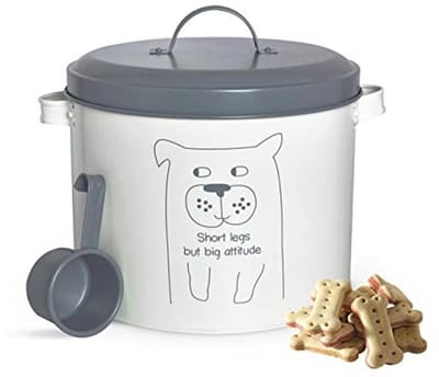 Droogvoerdoos met schep 6 liter - Metalen diervoer opbergdoos voor honden