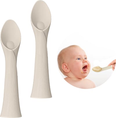 Broemba Baby Lepel met Zuignap - 100% Siliconen Lepel - Baby Lepel Zelf Eten - Kinderbestek - 2 stuks