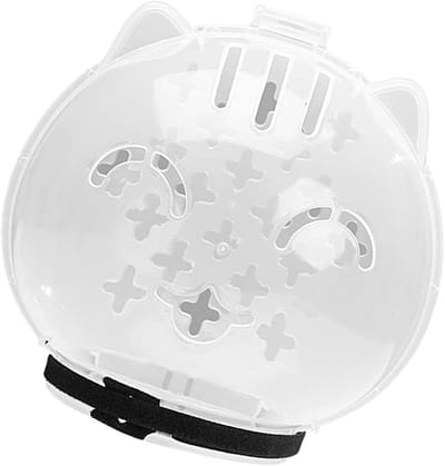 Verstelbare Transparante Kattenhelm Ademende Muilkorf Met Ventilatie Voor Veilig Baden Dierenartsbezoek En Verzorging Geschikt Voor Katten Maat L 14.6x7.8 Cm