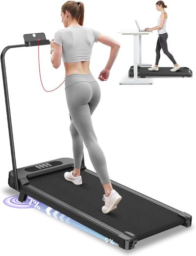Inklapbare Loopband voor Thuis met 7% Helling en Afstandsbediening - Compacte Elektrische Loopband 1-8 km/u, Max. 130kg