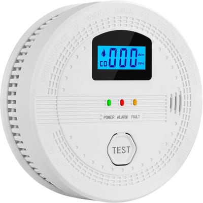 Ynkkvre - Rook- en Koolmonoxidedetector Combinatie - Brandmelders, Slimme CO Detector met Batterij - Draagbaar voor Thuis, Reizen of Camper - Digitaal Display - 1 Stuk