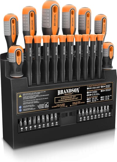 Schroevendraaierset 36-delig - chroom vanadium - magnetisch - 18 bits met bithouder - sleuf en kruiskop schroevendraaier - fijnmechanische schroevendraaier - schroevendraaierset