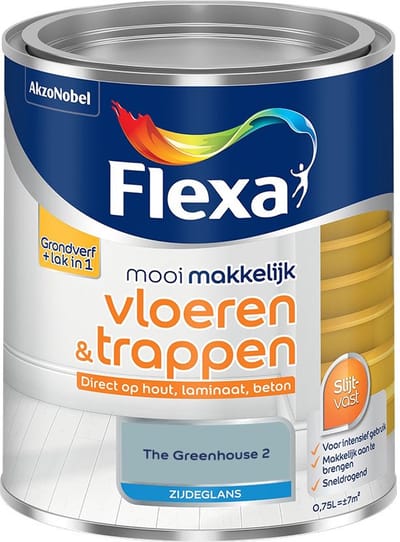 Flexa - Mooi Makkelijk Vloeren & Trappen Zijdeglans - The Greenhouse 2 - Mengverf - 750 Ml