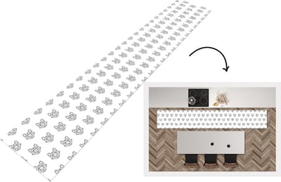 Keukenloper - Loper keuken - Vos - Patroon - Vormen - 300x50 cm - Keukenloper vinyl