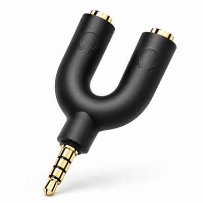 Sounix Audio splitter - 3.5mm Male naar 2 Port 3.5mm Female - 3,5mm jack - Aux - Stekker naar 2x 3,5mm Jack -Zwart