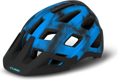 CUBE Fietshelm Badger - Endurahelm - 21 Ventilatiegaten - Antibacteriële Coolmax - Verstelbaar - EPS Double In-Mould - 52-56 cm - S - Blauw