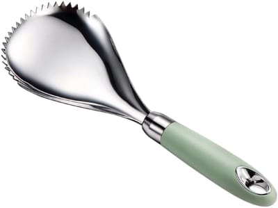 VHV - Ijslepel - RVS ijslepel - Ijs schraper - Gekartelde rand - Roestvrij staal - Voor smoothies en cocktails - Keukengerei - 25.5*9cm - Zilver
