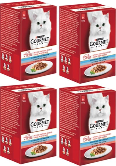 4x Gourmet Mon Petit - Zalm - Kattenvoer - 6x50g