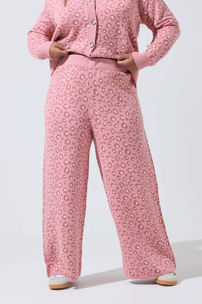 Limited Collection Roze Luipaardprint Wijde Broek Size 42-44