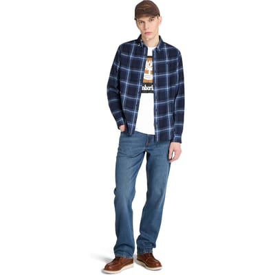 Timberland Midweight Flannel Check Shirt Peacoat Yd Taglia: L | Camicie Casual Outlet | Uomo