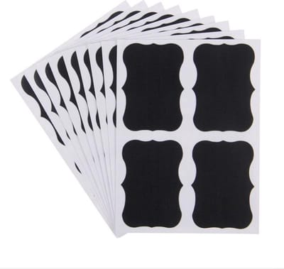 Jumada - Krijtbord Stickers - Keuken - Labels - Etiketten - Zwart - 72 stuks