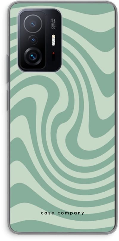Case Company® - Hoesje geschikt voor Xiaomi 11T hoesje - Swirl Groen - Soft Cover Telefoonhoesje - Bescherming aan alle Kanten en Schermrand