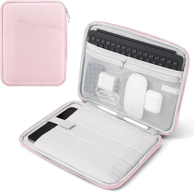 Tablet Sleeve voor 13 Inch Tablets, Geschikt voor iPad Air, iPad Pro en Galaxy Tab - Beschermende Tas met Vakken in Roze