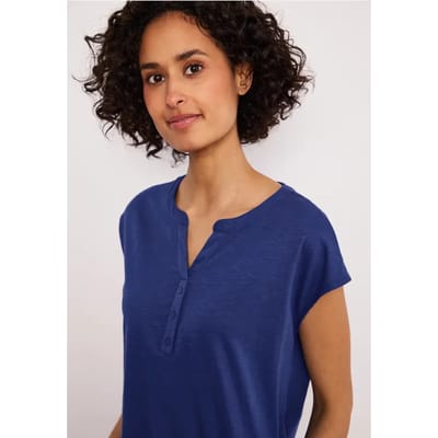 Shirt met losse schouders en gespleten hals