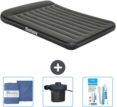 Bestway luchtbed - 2-Persoons - 152 x 203 x 30 cm - Groen - Inclusief Hoeslaken - Pomp en Reparatieset