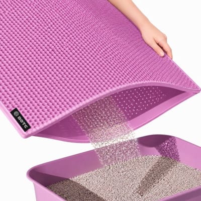 BOTC Kattenbakmat XL - Dubbellaags - 60x45 cm - Waterdicht - Urinebestendige opvangmat - 1 stuk - Roze