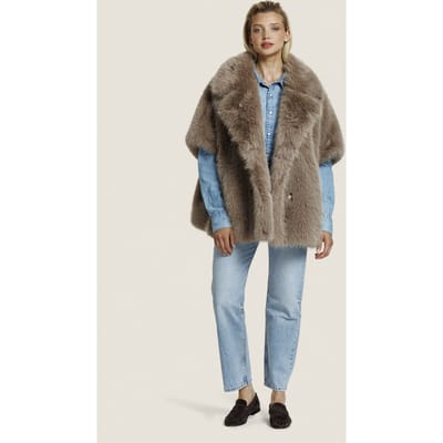 ALTER EGO Elin Jacket Taupe Maat: XS | Faux-Fur Jassen Outlet | Dames | Bruin