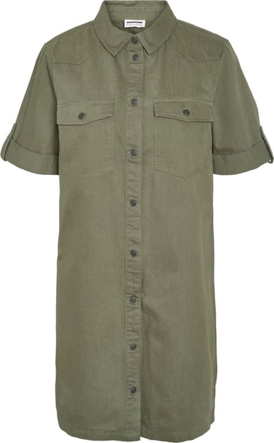 Noisy May NMNEw Signe S/S denim dress CLR NOOS Korte jurk olijf XS Dames