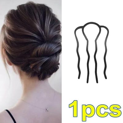 Meisjes Zwart Metalen Haarvork Clip voor Vrouwen Haarpin Kammen Rommelige Knot Haarspeld Clip Zij Kammen Opsteekkapsel Stokjes Haarstyling Tool