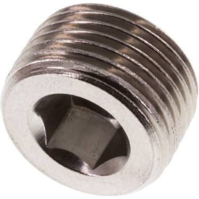 3/8'' RVS Plug met binnenzeskant zonder kraag 40 Bar [2 Stuks]