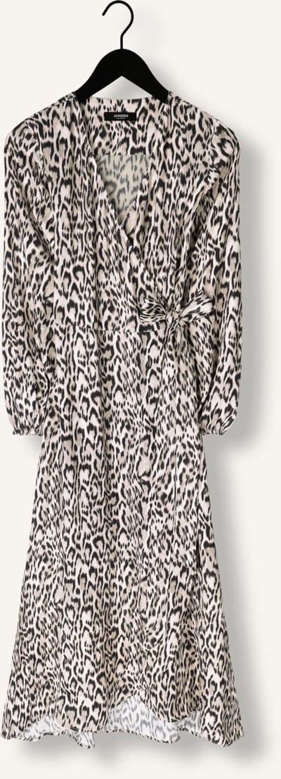 Jansen Amsterdam Rebecca Jurk Wa 564 Wrap Long Sleeve Dames - Jurk - Bruin - Maat 40