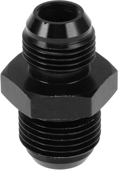Male Flare Reducer Hose Fitting Adapter AN10-AN8 voor Brandstofslang Verbinding van Aluminium in Zwart