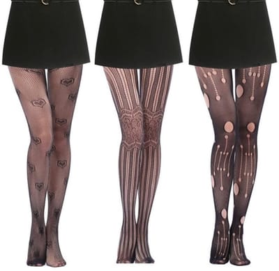 Dailygoody - visnet panty - Spinnenweb patroon - Hoge taille - Zwart