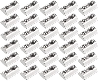 Dailygoods - 30 Stuks M6 T-sleufmoeren met Kogelmechanisme voor Aluminium Profielen