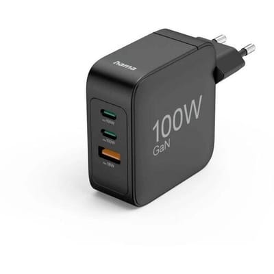 Hama 00201962 USB-oplader 100 W USB-C, USB-C bus (Power Delivery) Quick Charge 3.0, USB PD 3.0, Quick Charge 2.0 Zwart GaN