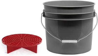 Wasemmer met Grit Guard - Schoonmaakemmer Auto - Auto Wassen - Scheidt Vuil van Washandschoen - 125 Liter - Grijs