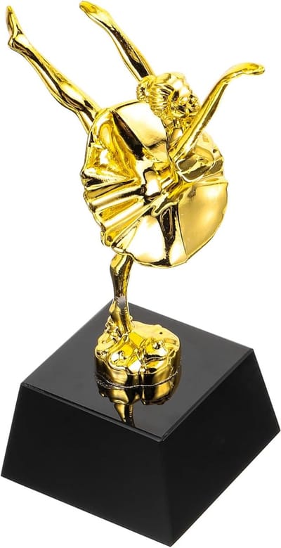 Dans Trofee Beker - Beloning Model - Jeugdherinneringen Creëren - Lichtgewicht Kunststof - 19X11X7CM - Goudkleurig
