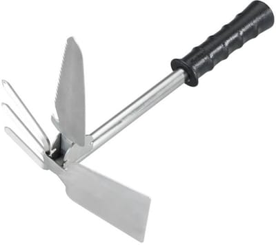 Multifunctioneel tuingereedschap - met telescopische steel - 7in1 - Harken Wieden Scheppen Meten Zagen Hakken Planten